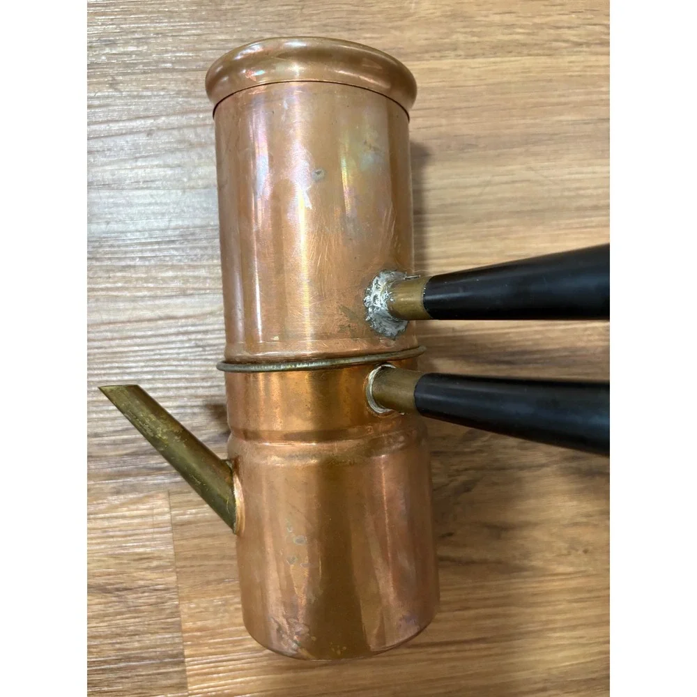 Vintage Copper Neapolitan Flip Coffee Maker Brass Spout Stovetop Espresso Pot